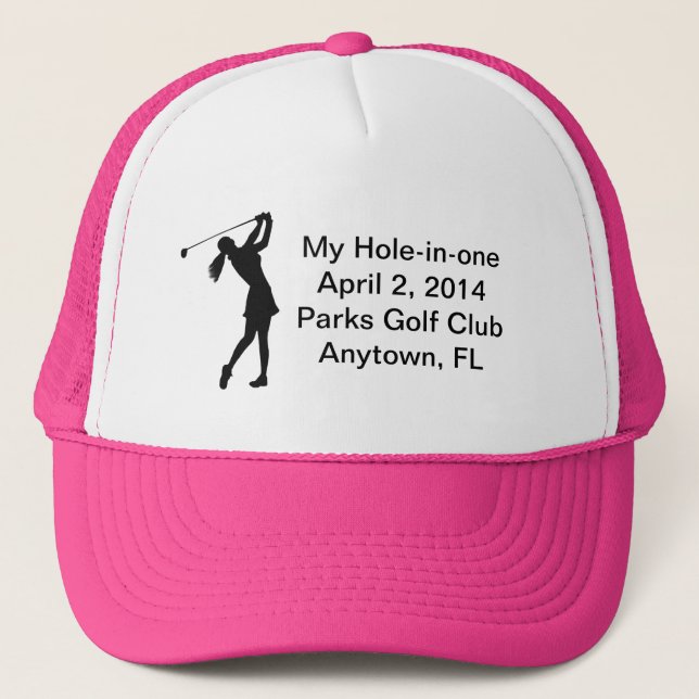 Golf Hole-in-one Commemoration Customisable Trucker Hat (Front)