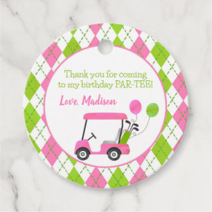 Golf Hole in One Favour Gift tags girl