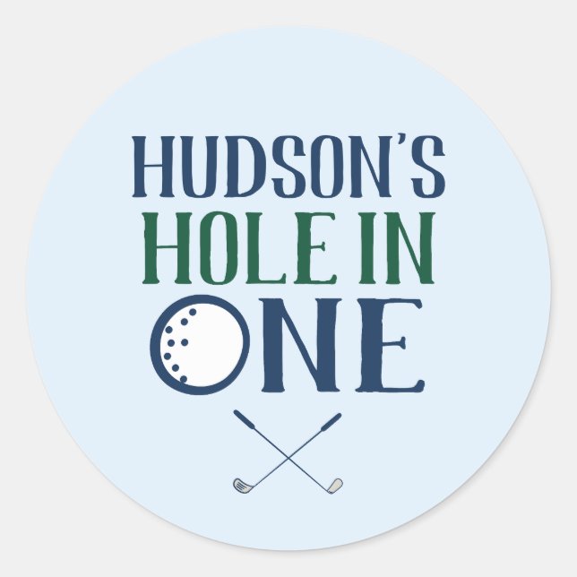Golf Hole in One First Birthday Sticker (Front)