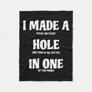 Golf Hole In One Funny Golf Fleece Blanket