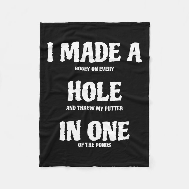 Golf Hole In One Funny Golf  Fleece Blanket (Front)
