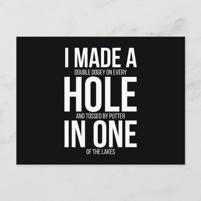 Golf Hole In One Golfer Gifts Postcard (Front)
