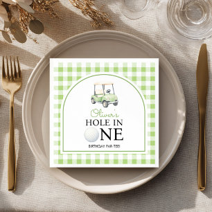 Golf Hole in One Green Birthday Party Napkins