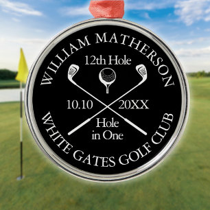 Golf Hole in One Personalised Award Metal Tree Decoration