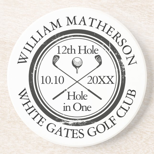 Golf Hole in One Personalised Coaster (Front)