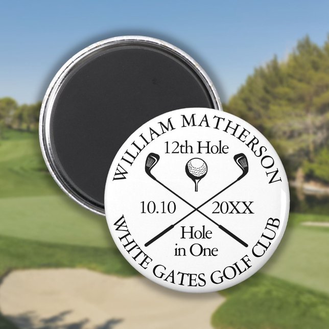 Golf Hole In One Personalised Modern Magnet (Golf Hole In One Personalized Modern Magnet)