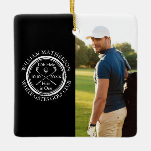 Golf Hole in One Personalised Photo Golfer Ceramic Ornament