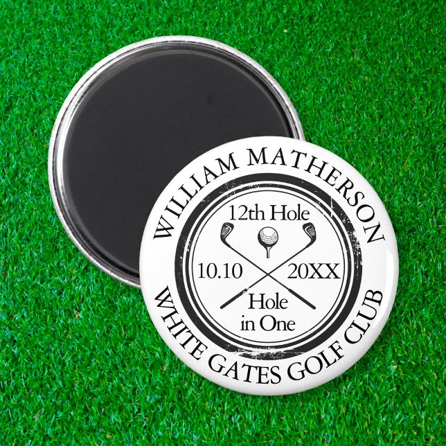 Golf Hole in One Personalized Retro Stamp Magnet (Creator Uploaded)