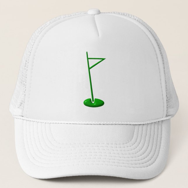 Golf Hole Marker Trucker Hat (Front)