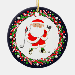 Golf Holiday Gift Ceramic Ornament