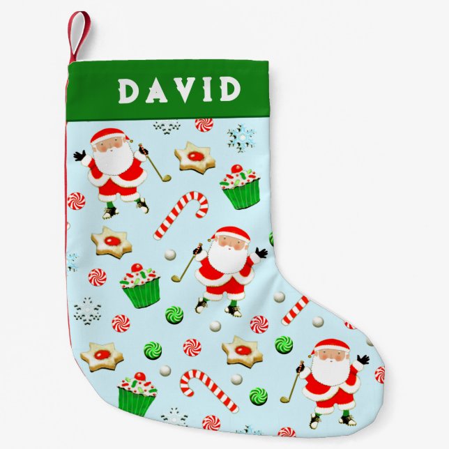 Golf Holiday Gift Small Christmas Stocking (Front)