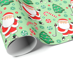 Golf Holiday Gift Wrapping Paper