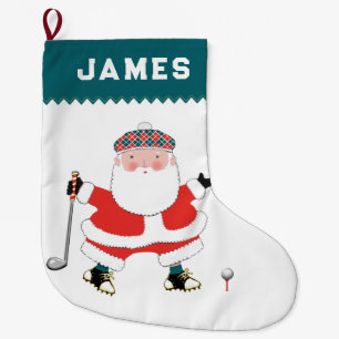 Golf Holiday Large Christmas Stocking