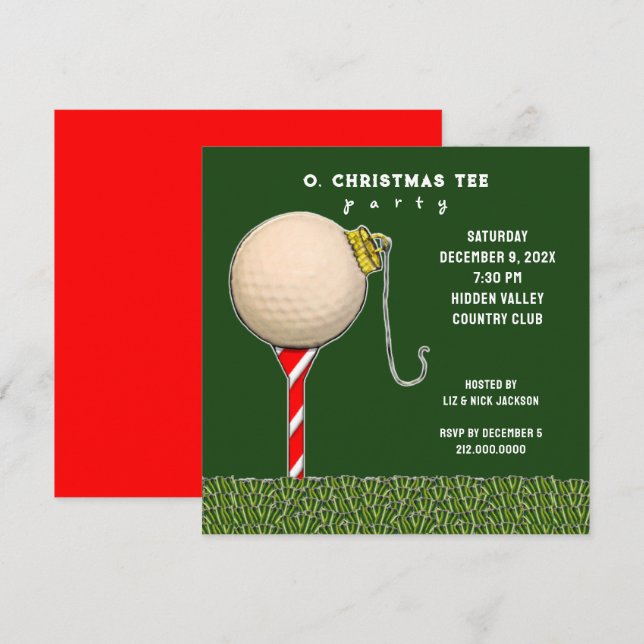 Golf Holiday Party Invitation (Front/Back)