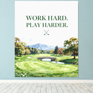 Golf Home Décor Collection Premium Watercolor Canvas Print