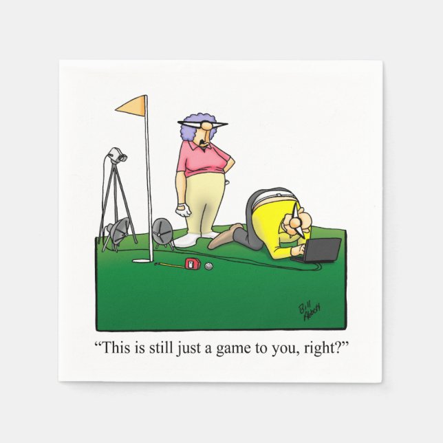 Golf Humour Cocktail Party Napkins (Front)
