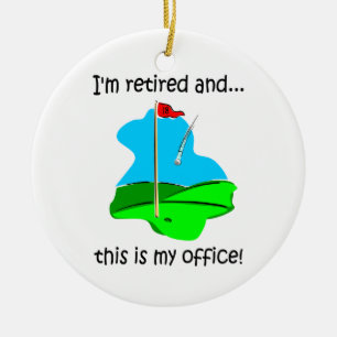 Golf humour retirement ceramic tree decoration