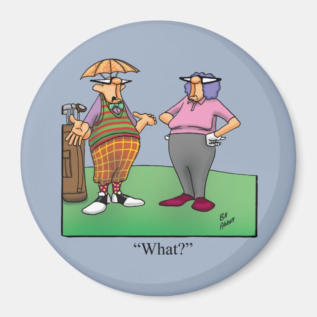  Golf Humour Round Magnet (Front)