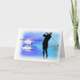 Golf Husband at Christmas Holiday Card