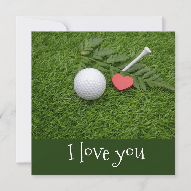Golf I love you with golf ball and red heart (Front)