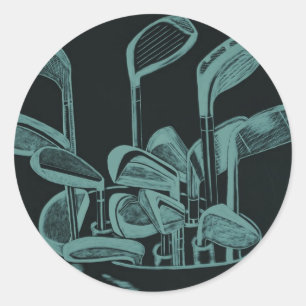 Golf Implements Classic Round Sticker