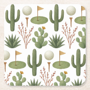 Golf in Arizona Napkins Square Paper Coaster