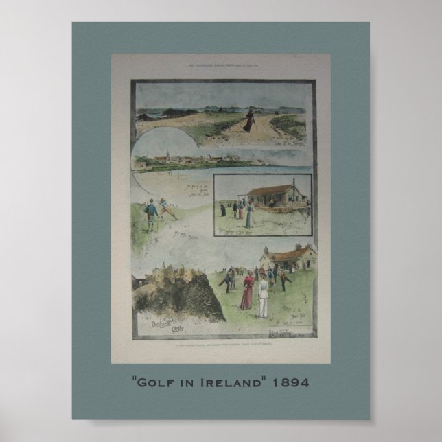 Golf in Ireland 1894 Vintage Poster (Front)