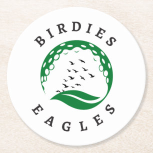 Golf Infusion   Birdies   Eagles Logo Round Paper Coaster