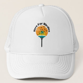 Golf Infusion "Here For Birdies" Sunset Golfer Trucker Hat