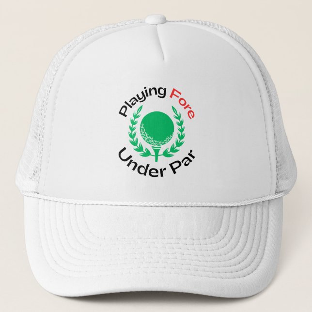 Golf Infusion "Playing For Under Par" Golf Trucker Hat (Front)