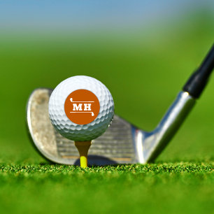 Golf Initials Classic Preppy Athletic Orange Balls