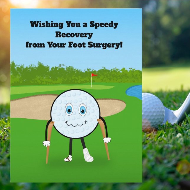 Golf Injury Foot Recovery Humorous Get Well Postcard (Creator Uploaded)