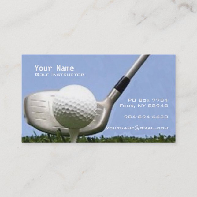 Golf Instruction Business Card (Front)