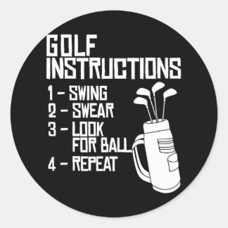 Golf Instructions funny Golf Instructions Classic Round Sticker