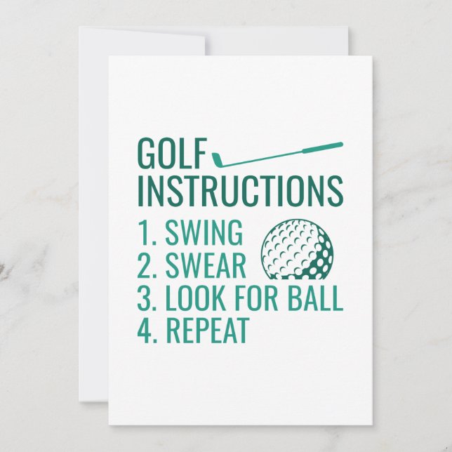 Golf Instructions Thank You Card (Front)