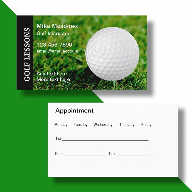 Golf Instructor Appointment Business Cards (Creator Uploaded)