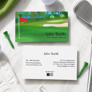 Golf Instructor Fairway Golf Course Design Business Card