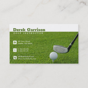 Golf Instructor Green Grass Best Sports Business Card