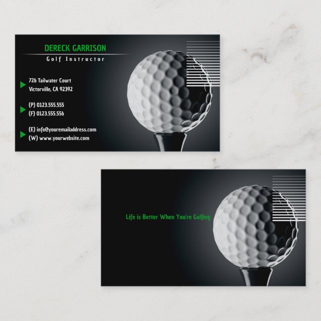 Golf Instructor | Perfect Sport Business Card (Front/Back)