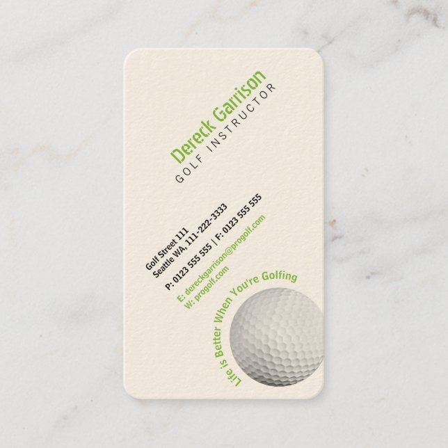 Golf Instructor | Professional Business Card (Front)