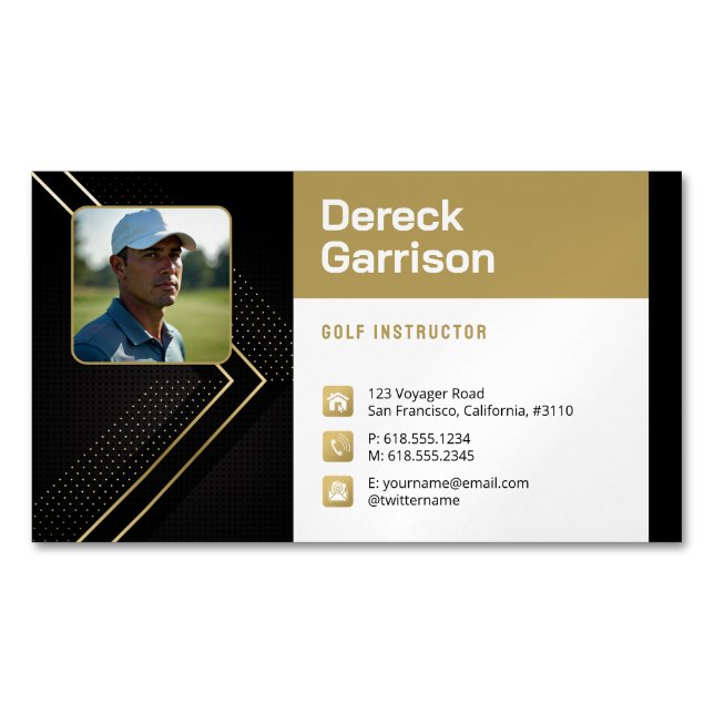 Golf Instructor | Professional Business Card Magne (Front)