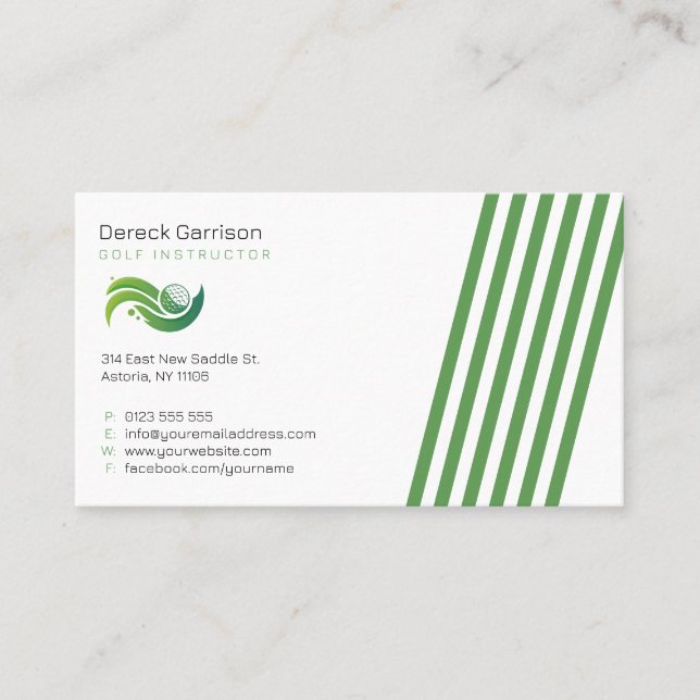 Golf Instructor | Professional Teacher Business Card (Front)