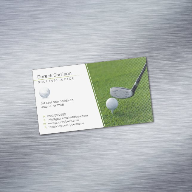 Golf Instructor | Professional Teacher Magnetic Business Card (In Situ)