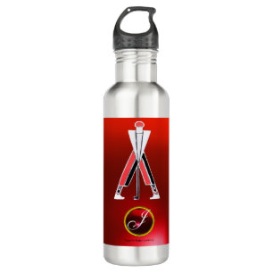 GOLF INSTRUCTOR RED RUBY MONOGRAM 710 ML WATER BOTTLE