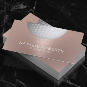 Golf Instructor Rose Gold Professional Sport Business Card
