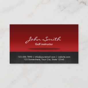 Golf Instructor Stylish Red Stage Business Card