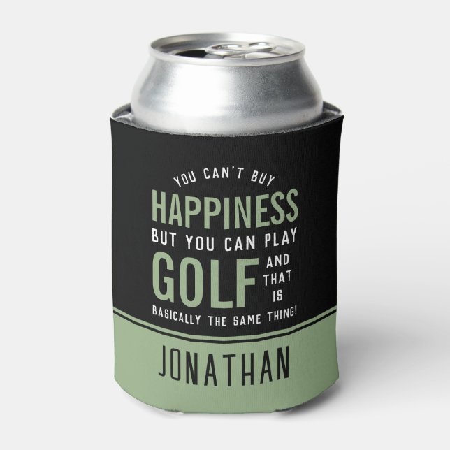 Golf is Happiness Funny Golf Lover Gift Can Cooler (Can Front)