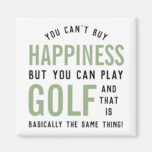 Golf is Happiness Funny Golf Lover Gift Magnet (Front)