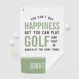 Golf is Happiness Funny Golf Lover Gifts Golf Towel