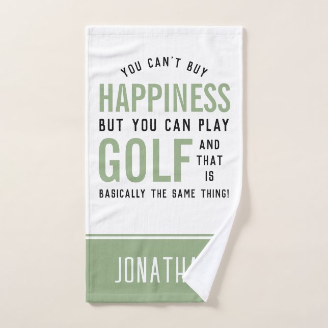 Golf is Happiness Funny Golf Lover Gifts Hand Towel (Hand Towel)